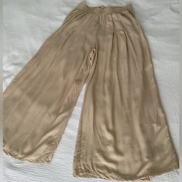 M wide leg pants beige, cream, breezy - Picture 1 of 9